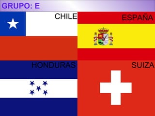 GRUPO: E CHILE ESPAÑA HONDURAS SUIZA 
