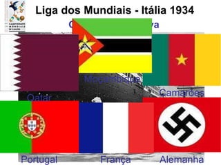 GRUPO B - Génova Liga dos Mundiais - Itália 1934 Alemanha França Portugal Camarões Moçambique Qatar 