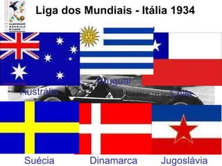 GRUPO F - Turim Liga dos Mundiais - Itália 1934 Jugoslávia Dinamarca Suécia Chile Uruguai Austrália 