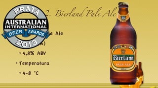 2. Bierland Pale Ale
Estilo
English Pale Ale
Álcool (%)
4,8% ABV
Temperatura
4-8 °C
 