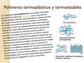 Polímeros termoplásticos y termoestables
 