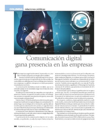 Comunicación digital gana presencia en las empresas.
