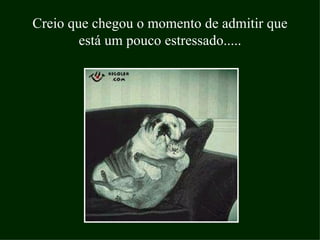 Creio que chegou o momento de admitir que está um pouco estressado..... 