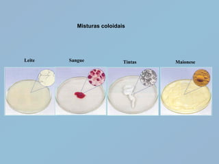 Misturas coloidais




Leite   Sangue              Tintas   Maionese
 