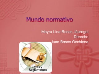 Mayra Lina Rosas Jáuregui
Derecho
Juan Bosco Occhiena
 