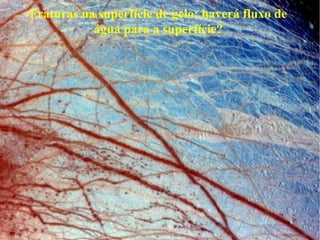 Fraturas na superfície de gelo: haverá fluxo de
           água para a superfície?
 