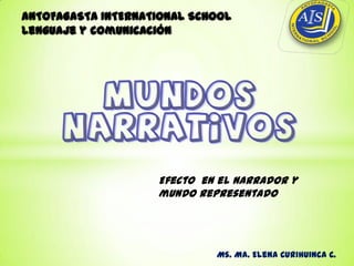 ANTOFAGASTA INTERNATIONAL SCHOOL
Lenguaje y comunicación




                    Efecto en el narrador y
                    mundo representado




                             Ms. Ma. Elena Curihuinca C.
 