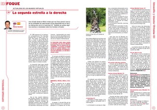 FOQUE
               ACTUALIDAD DE LOS MUNDOS VIRTUALES                                                                                                                      tos y contenidos almacenados como        Virtual Worlds Forum ‘07
                                                                                                                                                                       si de una biblioteca se tratase, sino       El Virtual Worlds Forum que tuvo
                                                                                                                                                                       que es una ‘utilidad’ (como la elec-     lugar en Londres el pasado mes de

              La segunda estrella a la derecha                                                                                                                         tricidad o el agua) que fluye a través
                                                                                                                                                                       de una red y de la que podemos to-
                                                                                                                                                                       mar cuando queremos.
                                                                                                                                                                                                                octubre, fue la primera conferen-
                                                                                                                                                                                                                cia europea dedicada a los Mundos
                                                                                                                                                                                                                Virtuales, y atrajo la participación
                                                                                                                                                                       2. La Formación se centra en el es-      de más de 450 profesionales de 23
                                                                                                                                                                       tudiante, en sus intereses y necesi-     países. El evento duró cuatro días
                                                                                                                                                                       dades. La Formación pertenece al         e incluyó 80 speakers, workshops,
                                                                                                                                                                       estudiante, su elección de temas,        conferencias y presentaciones, todo
                                            Una mirada desde el Reino Unido que nos hace pensar acerca                                                                 materiales y estilo.                     ello en el glamoroso ambiente del
                                            de las utilidades de cada mundo virtual disponible hoy en día y                                                            3. La Formación haciendo. Learning       Club Canvas de Kings Cross.
                                                                                                                                                                       Immersivo.
                Por                         su interacción con el e-Learning 2.0. También se suman algu-                                                               4. La Formación conectada. El orde-         Entre los temas más destacados
                Ramon Bardolet              nos eventos y novedades sobre los mundos virtuales.                                                                        nador conecta a los estudiantes con      se incluyen el rumoreado mundo
                                                                                                                                                                       el resto del mundo. La Formación         virtual de Google, las dificultades
     Consultor independiente en el sector                                                                                                                              ocurre a través de la conexión con       de las plataformas móviles, y la con-
     de las TIC y las nuevas tecnologías                                                                                                                               otros estudiantes. La Formación se       vergencia con las redes sociales. En
                                                                                                                                                                       basa en la conversación y la interac-    la parte comercial se hizo patente
                                                                                     usuarios, representados por avata-      Estatua de Peter Pan en los Jardines de   ción.                                    la postura pragmática que las em-
                                               En 1950 aparecía en el semana-
                                                                                                                             Kensington.                                                                        presas han tomado en relación a su
                                            rio norteamericano The Saturday          res, en un entorno de polígonos iso-
                                                                                     métricos que pretenden crear la ilu-                                                 Está claro que los Mundos Vir-        presencia -e inversión- en mundos
                                            Evening Post un relato corto titu-
                                                                                     sión de un espacio tridimensional.      dos Unidos debatió por primera vez        tuales ofrecen un entorno idóneo         virtuales ‘abiertos’, y más específica-
                                            lado “The Veldt” (La Pradera). En
                                                                                                                             el tema de los Mundos Virtuales. En       para el e-learning colaborativo, y la
                                            ella, su autor, el genial Ray Brad-                                                                                                                                 mente en Second Life. Por su parte,
                                                                                                                             un tono muy distendido y de forma         enorme cantidad de proyectos fas-
                                            bury, conocido internacionalmente                                                                                                                                   los teen-worlds o mundos virtuales
                                                                                     La inmersión total sigue siendo         superficial, se trataron temas sobre      cinantes que aparecen diariamente
                                            por “The Martian Chronicles” (Cró-                                                                                                                                  para menores siguen creciendo en
                                                                                     el principal reto de los Mundos         regulación, blanqueo de dinero,           así lo demuestran. En este sentido,
                                            nicas Marcianas) y “Farenheit 451”,                                                                                                                                 número y popularidad.
                                                                                     Virtuales. Para la mayoría de los       impuestos, protección de menores          Linden Lab da gran soporte al sector
                                            nos presenta un futuro lejano en
                                                                                     ‘residentes’, el acceso al mundo        y ética de los avatares. Pero el en-      educativo y Second Life ofrece nu-
                                            el que George y Lydia Hadley viven                                                                                                                                     La próxima edición del VWF ten-
                                                                                     virtual se realiza todavía a tra-       foque explícito que se hizo sobre         merosos recursos para formadores.
                                            en su casa ultra-moderna (Happyli-                                                                                                                                  drá lugar en Londres los días 20-21
                                                                                     vés de la pantalla (bi-dimensio-        Second Life (con video promocional        Asimismo, Active Worlds ha creado
                                            fe home) con sus dos hijos, Peter y                                                                                                                                 octubre de 2008.
                                                                                     nal) del ordenador y el (bi-direc-      incluído), hizo que los más cínicos lo    la comunidad AWEDU, que cuenta
                                            Wendy. En esta casa, equipada con
                                                                                     cional) ratón.                          vieran como otro ejemplo de lo bien       ya con más de 80 mundos educati-
                                            las tecnologías más avanzadas, la                                                                                                                                   Go on, give it a try
                                                                                                                             que funciona la máquina de publici-       vos. Pero hay mucho más que SL y
                                            habitación de los niños es un es-                                                                                                                                      Mi consejo a los no iniciados es:
                                                                                                                             dad de Linden Lab, especialmente          AWEDU. Dentro de las 2000 herra-
                                            pacio de realidad virtual diseñado                                                                                                                                  seleccionar un mundo virtual cuyas
                                                                                        El concepto de MUVE ha existido      considerando la recesión económica        mientas para formadores que men-
                                            para estimular los sentidos en res-                                                                                                                                 características se ajusten de algún
                                                                                     desde finales de los 80. El término     -real y virtual- por la que está pa-      cionaba en mi articulo anterior, la
                                            puesta a los pensamientos. En ella,                                                                                                                                 modo al posible al uso que que-
                                                                                     se le atribuye a Chip Morningstar,      sando SL.                                 tabla adjunta incluye las top 30 en
                                            Peter y Wendy crean con su mente                                                                                                                                    ramos hacer de esa plataforma, y
                                                                                     co-creador del famoso juego de                                                    el apartado de mundos virtuales.
                                            una pradera africana tan real que...                                                                                                                                darse una vuelta. Evitar llegar con
                                            bueno, mejor no revelo la trama.         rol online Habitat desarrollado por         Linden Lab siempre ha recalca-
                                                                                                                                                                       Un evento cada dos semanas               ideas preconcevidas, explorar lo
                                                                                     Lucasfilm y que marcó el inicio de      do que Second Life no es un juego
                                                                                                                                                                          El boom de los MUVEs se refle-        que otros están haciendo dentro –y
                                               La inmersión total sigue siendo       los MMORPGs (Massively Multipla-        –no hay niveles, no se dan puntos,
                                                                                                                                                                       ja en la cantidad de eventos dedi-       fuera– de ese universo, participar
                                            el principal reto de los Mundos Vir-     yer Online Role-Playing Game), un       no existe una estrategia u objetivo
                                                                                                                                                                       cados al tema – una media de uno         y probar. Y si quereis ver de que
                                            tuales. Para la mayoría de los ‘resi-    género de videojuego en el que          final–, se trata ‘simplemente’ de un
                                                                                                                                                                       cada dos semanas, y eso sin contar       va Second Life antes de teletrans-
                                            dentes’, el acceso al mundo virtual      un gran número de jugadores in-         entorno virtual para crear, explorar,
                                                                                                                                                                       los que se producen dentro de los        portaros: http://uk.youtube.com/
                                            se realiza todavía a través de la pan-   teractúan unos con otros dentro de      compartir, socializar. Este esfuerzo
                                                                                                                             diferenciador no se da por parte de       mismos metaversos.                       watch?v=flkgNn50k14
                                            talla (bi-dimensional) del ordena-       mundos virtuales, por cierto cada
                                            dor y el (bi-direccional) ratón. Es el   vez más espectaculares. World of        los MMORPGs para quienes ‘mundo
                                                                                                                             virtual’ se refiere al espacio pseudo-    Serious Virtual Worlds ’07               Referencia:
                                            software el que, mediante la distri-     Warcraft y Everquest son tan sólo
                                                                                                                             físico en el que se desarrolla el jue-       En el área de formación corpo-        Ramon Bardolet es Consultor in-
                                            bución de luces y sombras y jugan-       dos ejemplos de una industria que
                                                                                                                             go.                                       rativa los Juegos Serios están ya        dependiente en el sector de las
                                            do con la perspectiva, se encarga        factura miles de millones de dólares
                                                                                     al año.                                                                           establecidos como un método de           TIC y las nuevas tecnologías. li-
                                            de crear un efecto de profundidad
                                            que ayuda a la inmersión visual. Las                                                En cualquier caso, ambos forman        instrucción efectivo que, aplicado       cenciado por la Universidad de
                                                                                     MMORPGs, MUVEs, MUDs y PlA-             parte de lo que se conoce como            correctamente, resuelve varios de        Barcelona y por la Universidad
                                            pantallas 3D son todavía muy caras
                                                                                     TO                                      MUDs (Multi-User Dungeon), un             los problemas asociados con el e-        de londres y acreditado como
                                            y, como siempre, será cuestión de
                                                                                        Para la mayoría de la gente,         concepto de finales de los 70 que         Learning. Los Mundos Virtuales han       auditor medioambiental por la
                                            demanda. Hay proyectos aislados
                                                                                     “Mundo Virtual” (en el contexto         agrupa a videojuegos de múltiples         estado presentes en la mayoría de        Unión Europea. Fundador y Di-
                                            de incorporación de aromas o vibra-
                                                                                     de Internet) es sinónimo de Second      jugadores, típicamente conecta-           eventos sobre Juegos Serios de los       rector de Nicomon Complete
                                            ción, pero si tenemos en cuenta que
                                                                                     Life (SL), el popular metaverso de-     dos a través de Internet, que com-        últimos dos años, y el pasado mes        Business Solutions ltd.
                                            el Sensorama [http://en.wikipedia.
                                                                                     sarrollado por los californianos Lin-   binan elementos de juego de rol,          de septiembre se organizó en el
                                            org/wiki/Sensorama] fue inventado
                                                                                     den Lab hace poco más de cinco          hack and slash (combate cuerpo-a-         Reino Unido la primera conferencia       Herramientas para Mundos Vir-
                                            a principios de los 60, los avances
                                                                                     años y que, a través de una inteli-     cuerpo) y canales chat. Los primeros      europea sobre las aplicaciones pro-      tuales
                                            en este aspecto de la realidad vir-
                                                                                     gente campaña de marketing, ha          juegos de este género aparecieron         fesionales de los mundos virtuales,      Estas herramientas se utilizan para
                                            tual pueden considerarse bastante
                                                                                     conseguido atraer el interés de los     precisamente en el sistema PLATO,         Serious Virtual Worlds ‘07.              crear espacios o mundos virtuales
                                            lentos.
                                                                                     medios de comunicación, marcas          precursor del e-learning.                                                          3D, o para crear caracteres o avata-
                                                                                     comerciales e incluso instituciones                                                  Durante dos días y bajo el título     res virtuales.
                                               Hoy en día, cuando hablamos
                                                                                     gubernamentales, que han abierto        e-learning 2.0                            “The Reality of the Virtual World”
                                            de mundos virtuales nos referimos
                                                                                     embajadas en SL.                           Haciendo un breve repaso a los         (La Realidad de los Mundos Virtua-       Referencias:
                                            a MUVEs (Multi-User Virtual Envi-
                                                                                                                             cuatro aspectos principales del e-        les), los participantes presentaron      £= costo; C= agregar el código al
                                            ronments), Entornos Virtuales de
                                                                                        El pasado 1º de abril (Día de los    Learning 2.0:                             casos prácticos, compartieron expe-      sitio web o blog; D= descargar;
                                            Multiples Usuarios que se acceden
                                                                                     Santos Inocentes en el mundo an-                                                  riencias y discutieron tendencias en     H= servicio de hosting; OS= Open
                                            típicamente a través de Internet y
                                                                                     glosajón!) el Congreso de los Esta-     1. La Formación no se basa en obje-       un sector cada vez más en boga.          source; FT= free trial
                                            nos permiten interactuar con otros

22                                                                                                                                                                                                                                                        23
 