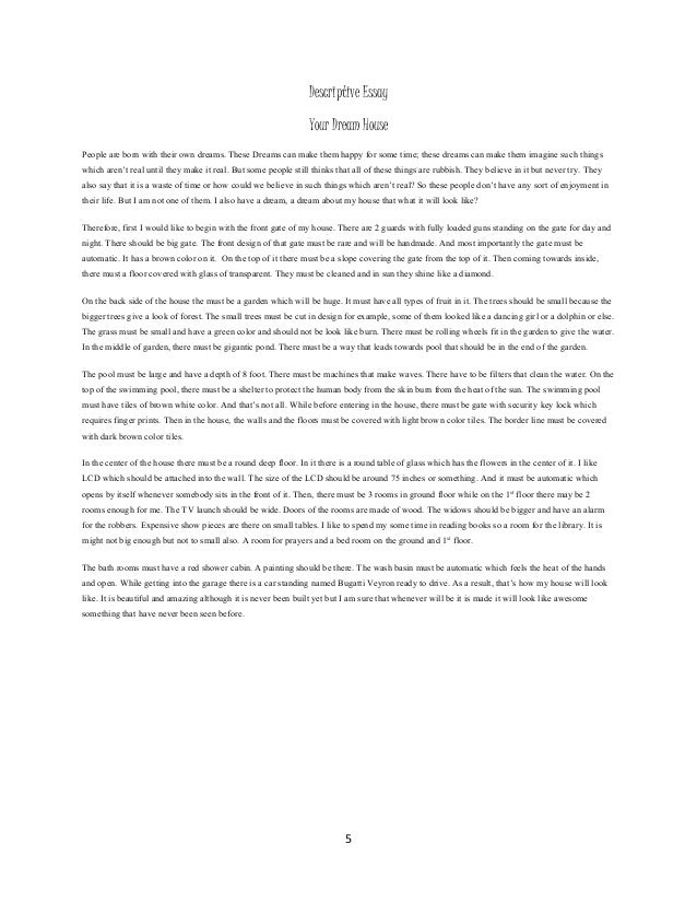 my dream house descriptive essay