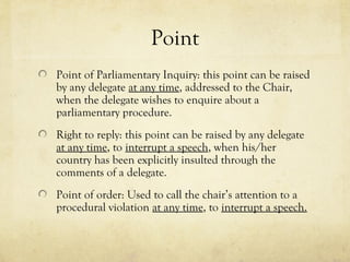 Parliamentary Procedures MUN | PPT