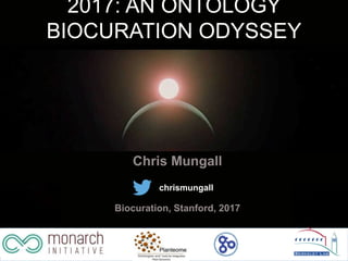 Chris Mungall
Biocuration, Stanford, 2017
2017: AN ONTOLOGY
BIOCURATION ODYSSEY
chrismungall
 