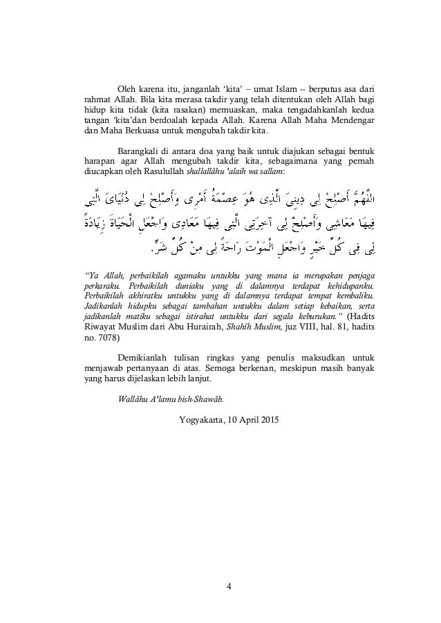 Mungkinkan doa dapat mengubah takdir