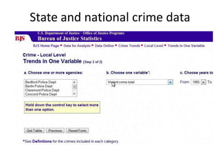 State and national crime data
 