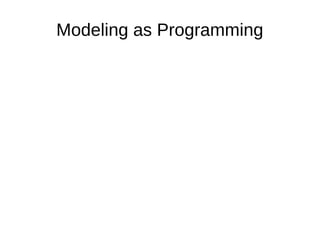 Modeling as Programming
 