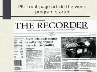 PR: front page article the week  program started 