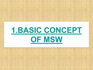 1.BASIC CONCEPT
OF MSW
 