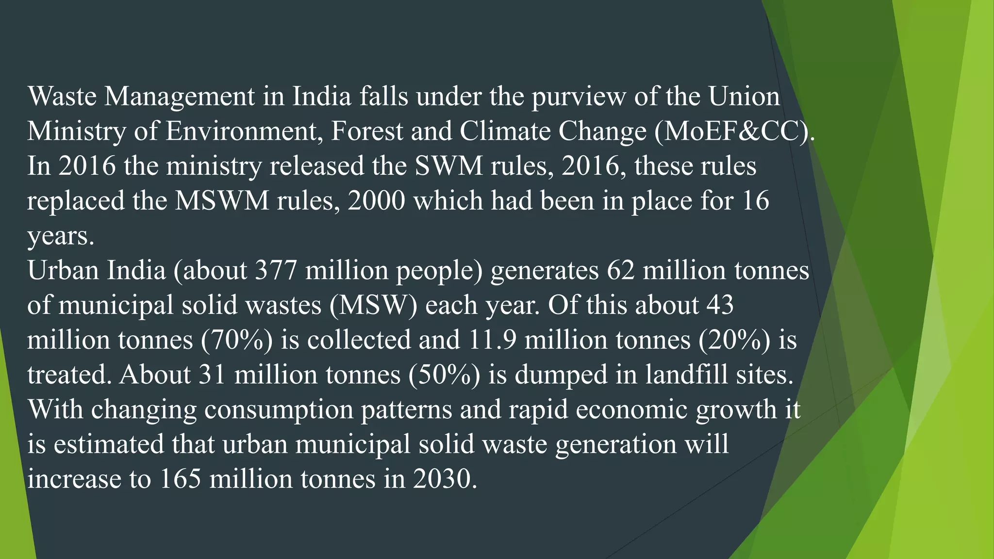 Municipal Solid Waste Management in Developing Countries | PPTX