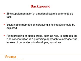 Other Bio-fortification example – High Zinc Rice
