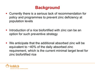 Other Bio-fortification example – High Zinc Rice