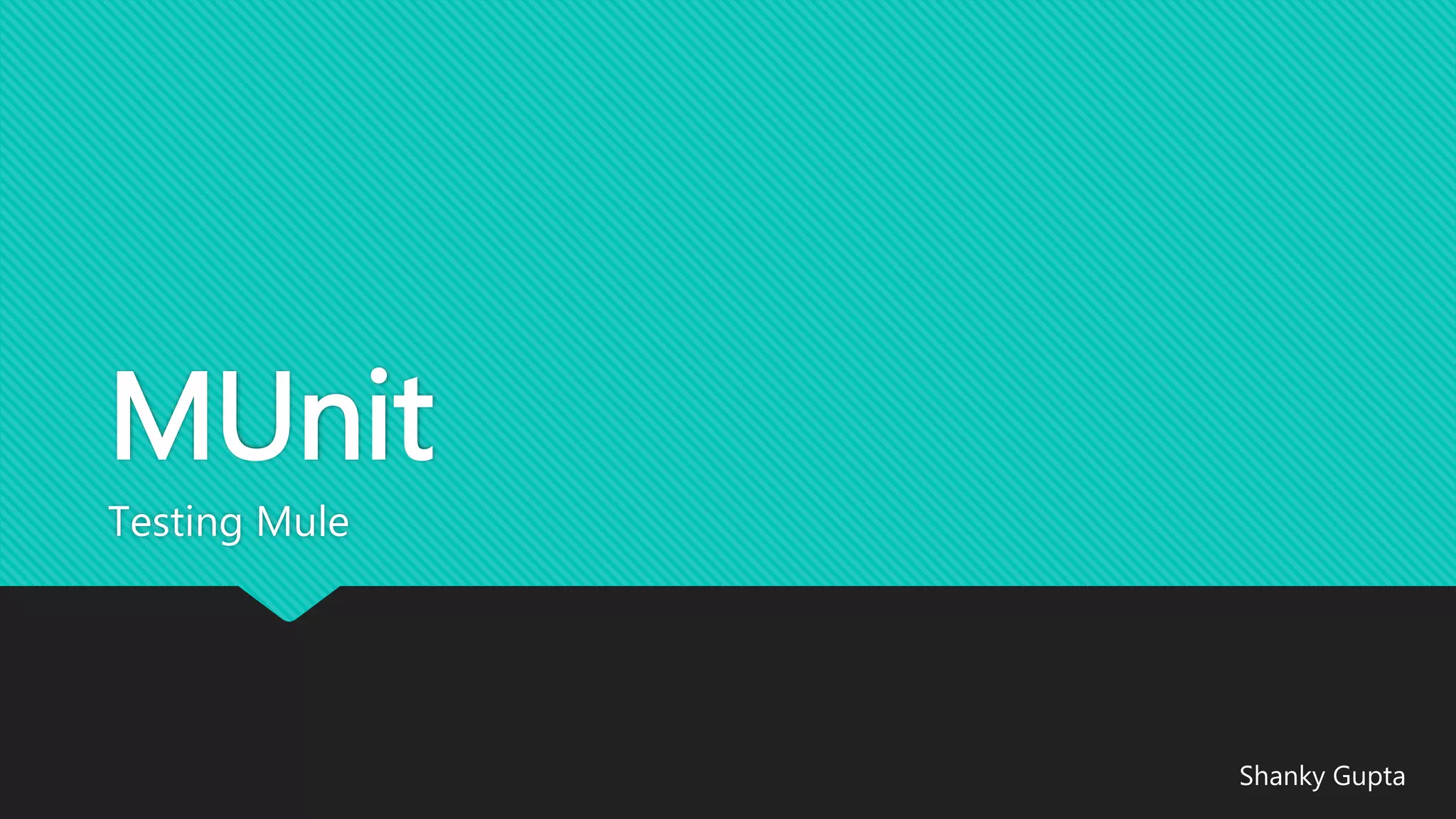 MUnit
Testing Mule
Shanky Gupta
 