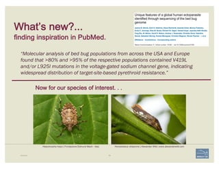What’s new?...
finding inspiration in PubMed.
Example 68
“Molecular analysis of bed bug populations from across the USA an...