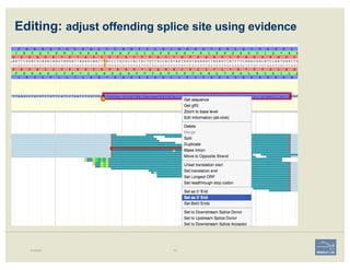 Editing: adjust offending splice site using evidence
Example 90
 