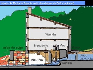 Interior do Muíño da Seca (a partir dun debuxo de Pedro de Llano)

 