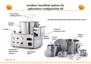 58
Auxiliary beneficial options for
spheronizer configuration III
2023-07-10
 