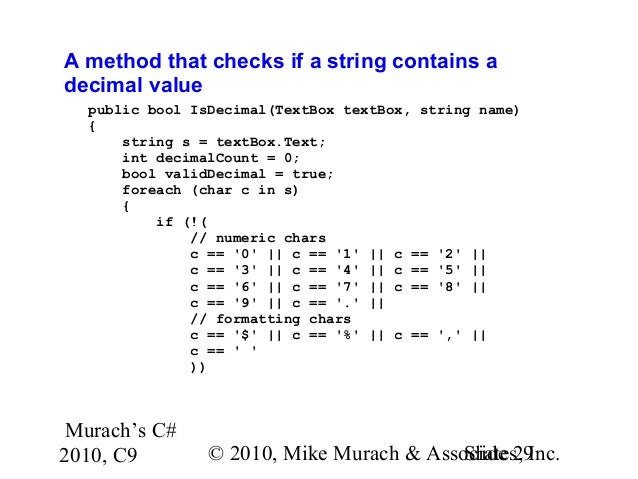 C# Tutorial MSM_Murach chapter-09-slides