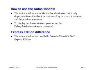 C# Tutorial MSM_Murach chapter-11-slides | PPT