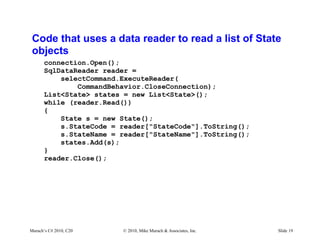C# Tutorial MSM_Murach chapter-20-slides | PPT