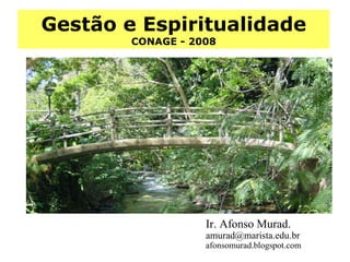 Gestão e Espiritualidade CONAGE - 2008 Ir. Afonso Murad.  [email_address] afonsomurad.blogspot.com 