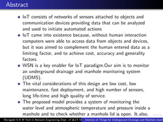 Internet of Things for Underground Drainage and manhole Monitoring ...
