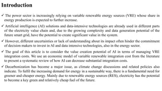ARTIFICIAL INTELLIGENCE TO SUPPORT THE INTEGRATION OF VARIABLE ...