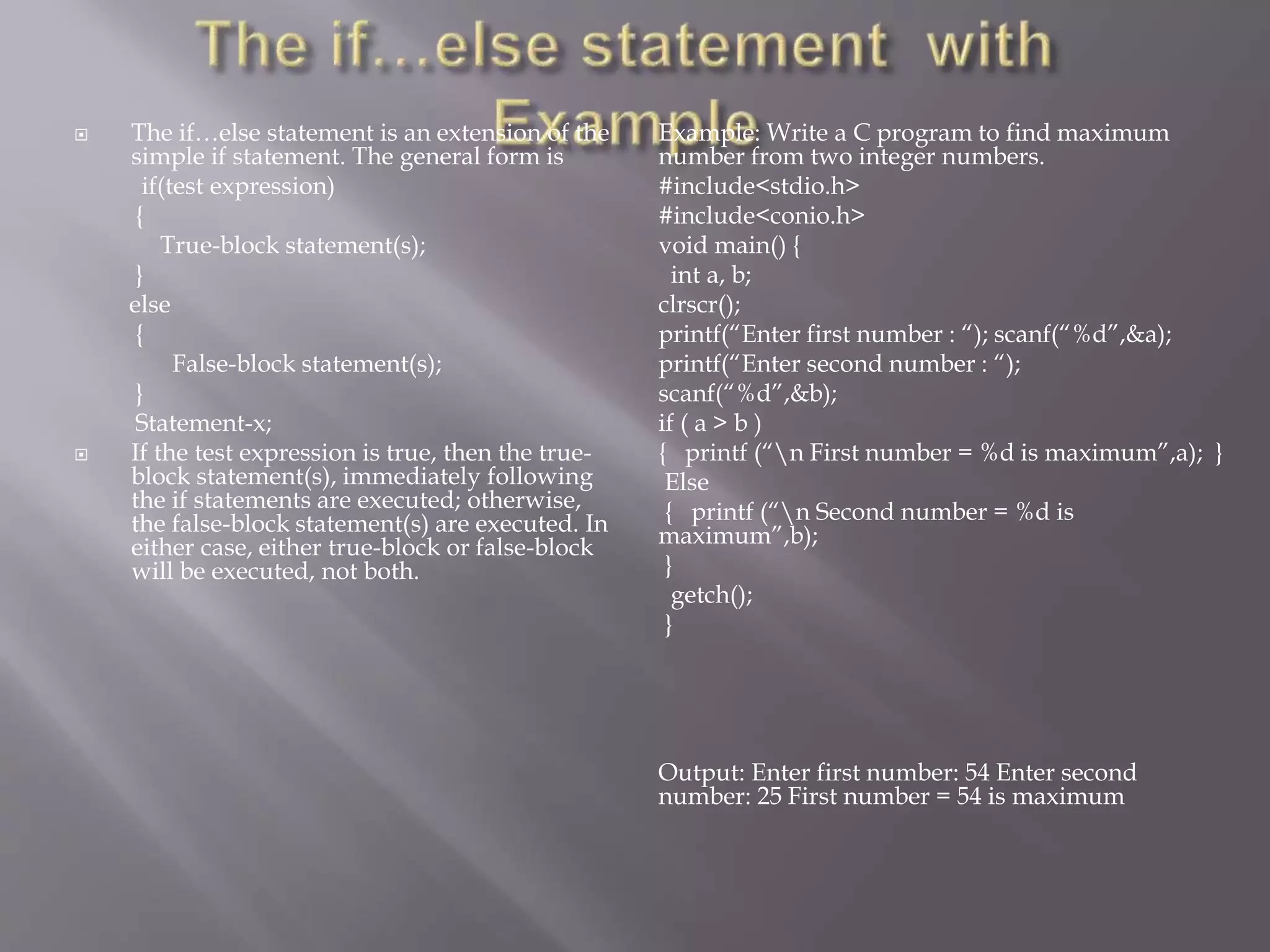 C Programming - Decision making, Looping | PPT