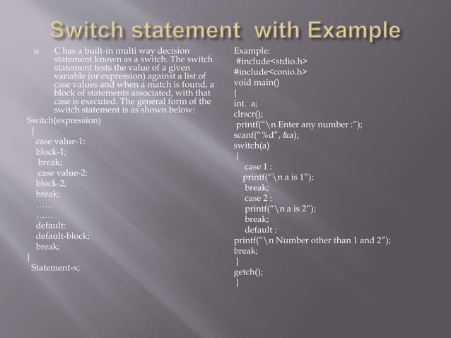 C Programming - Decision making, Looping | PPT