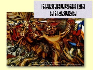 MURALISMO EN
AMERICA

Muerte al Invaso re Siqueiros. Recuperado de:
http://blog.dedalo.mx/2011/04/muralismo-y-realismo-social-mexicano.html

 