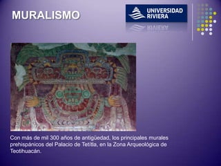 MURALISMO




Con más de mil 300 años de antigüedad, los principales murales
prehispánicos del Palacio de Tetítla, en la Zona Arqueológica de
Teotihuacán.
 