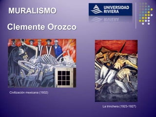 MURALISMO

Clemente Orozco




Civilización mexicana (1932)



                               La trinchera (1923-1927)
 