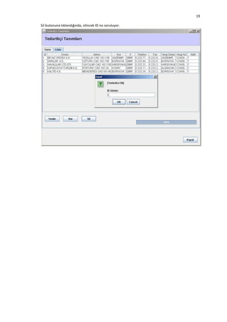 19
Sil butonuna tıklandığında, silincek ID no soruluyor.

 