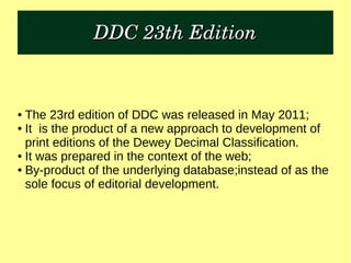 DDC 23rd Edition | PPT