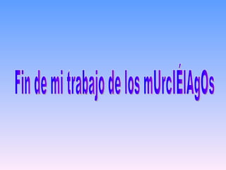 Fin de mi trabajo de los mUrcIÉlAgOs 