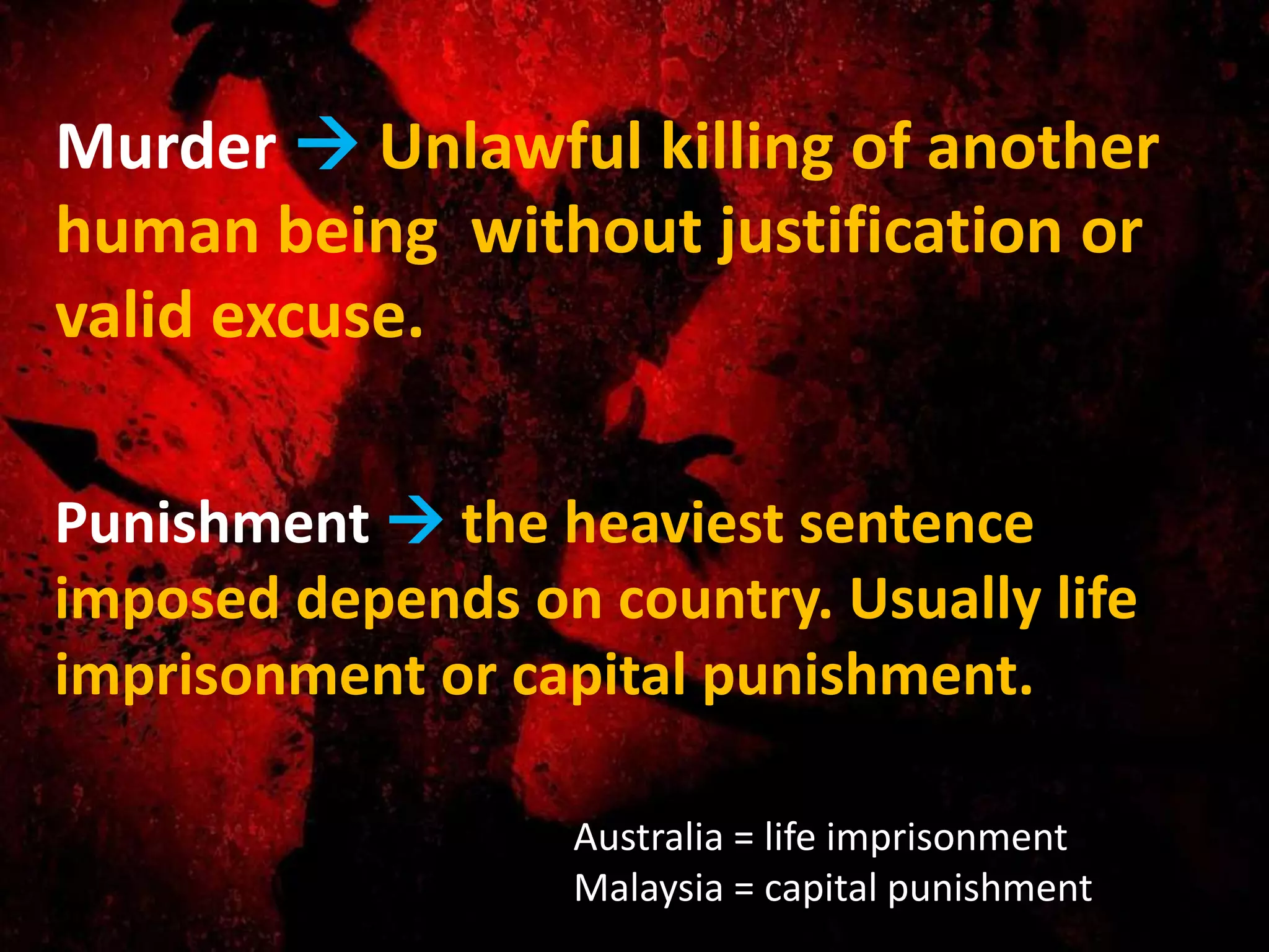 Murder ACCORDING TO JURISTS VIEWS | PPTX