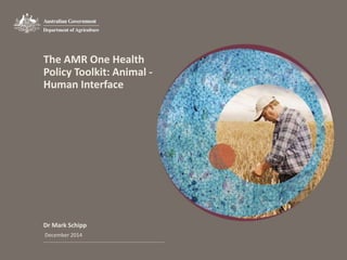 The AMR One Health 
Policy Toolkit: Animal - 
Human Interface 
Dr Mark Schipp 
December 2014 
 