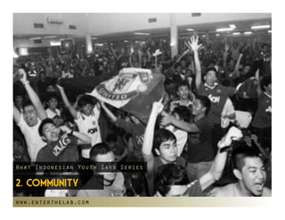 What Indonesian Youth Says Series

2. Community
www.enterthelab.com
 
