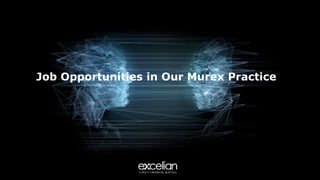 Job Opportunities in Our Murex Practice
 
