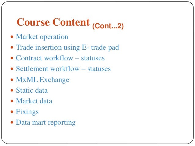 Murex trading system training