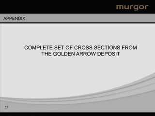 APPENDIX




       COMPLETE SET OF CROSS SECTIONS FROM
            THE GOLDEN ARROW DEPOSIT




27
 