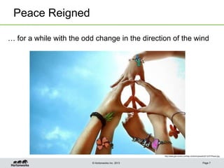 © Hortonworks Inc. 2013
Peace Reigned
Page 7
… for a while with the odd change in the direction of the wind
http://www.get-covers.com/wp-content/uploads/2012/07/Peace.jpg
 