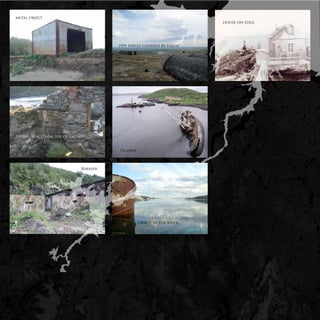 metal object
                                                                      house on edge




                                      pipe partly covered by earth




Stones placed on top of eachother


                                      islands



                            Barrier




                                                object in the river
 